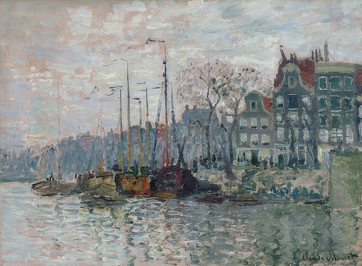 Blick auf die Prins Hendrikkade und die Kromme Waal in Amsterdam von Claude Monet