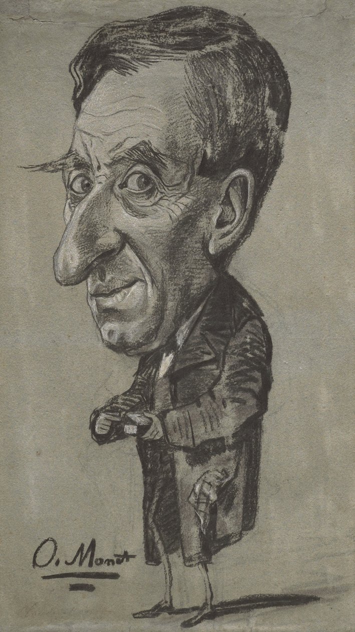 Karikatur eines Mannes mit einer Schnupftabakdose, ca. 1858 von Claude Monet