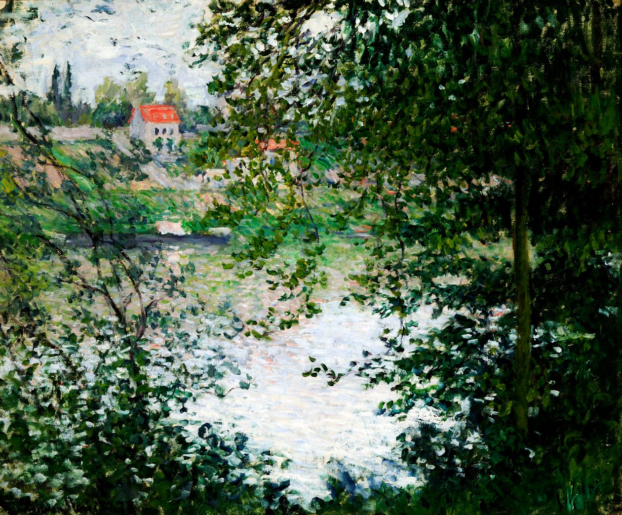 Île de La Grande Jatte durch die Bäume von Claude Monet
