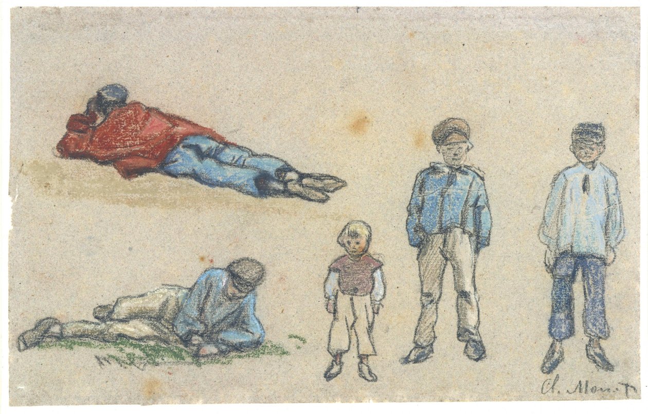 Studie von fünf Jungen, circa 1864 von Claude Monet