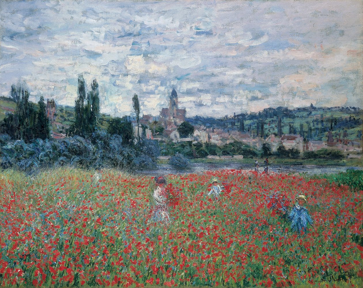 Mohnfelder bei Vétheuil, um 1879 von Claude Monet