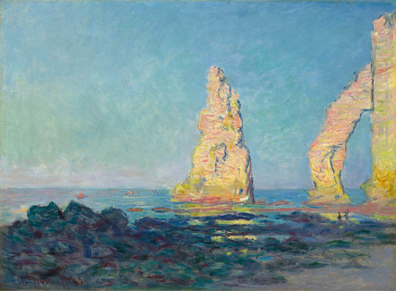 Die Nadelklippe bei Étretat, Ebbe von Claude Monet