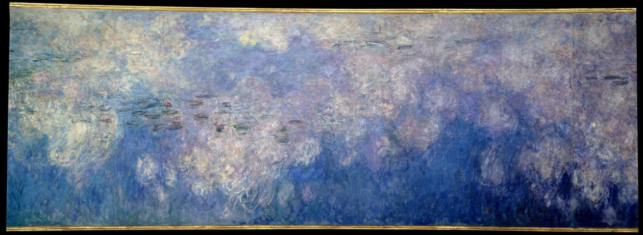 Die Seerosen; die Wolken. Zentraler Teil des Triptychons, gemalt in Giverny von Claude Monet
