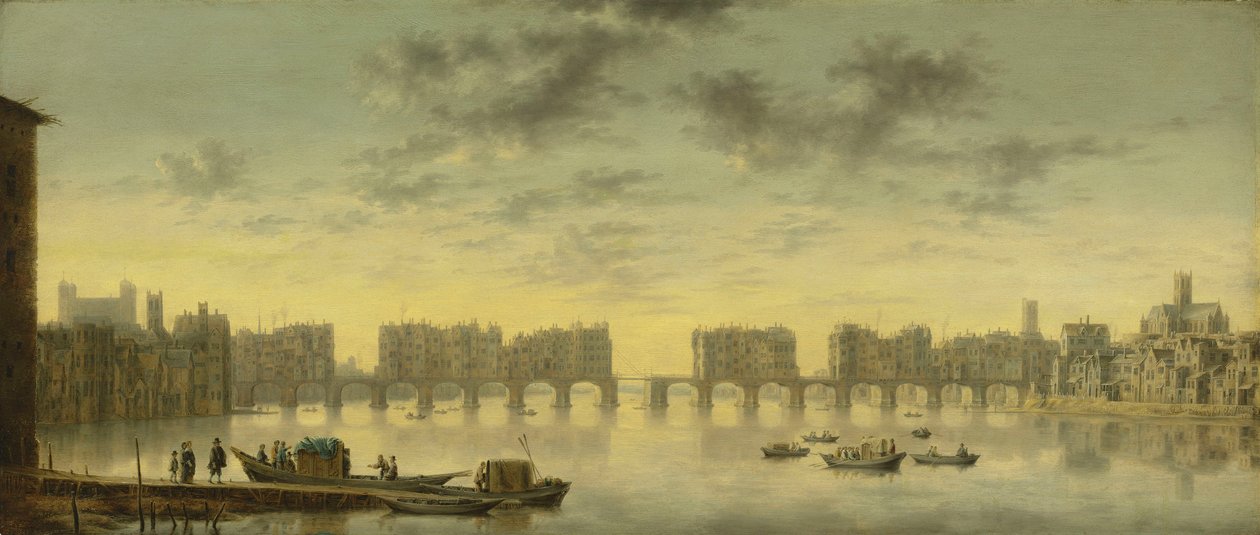 Die alte Londoner Brücke von Claude de Jongh