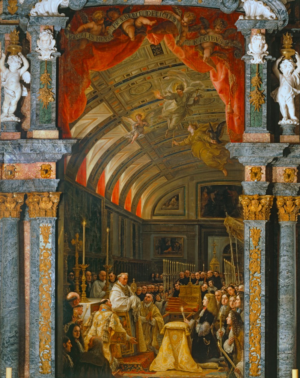 Anbetung der Sagrada Forma durch Carlos II., König von Spanien von Claudio Coello