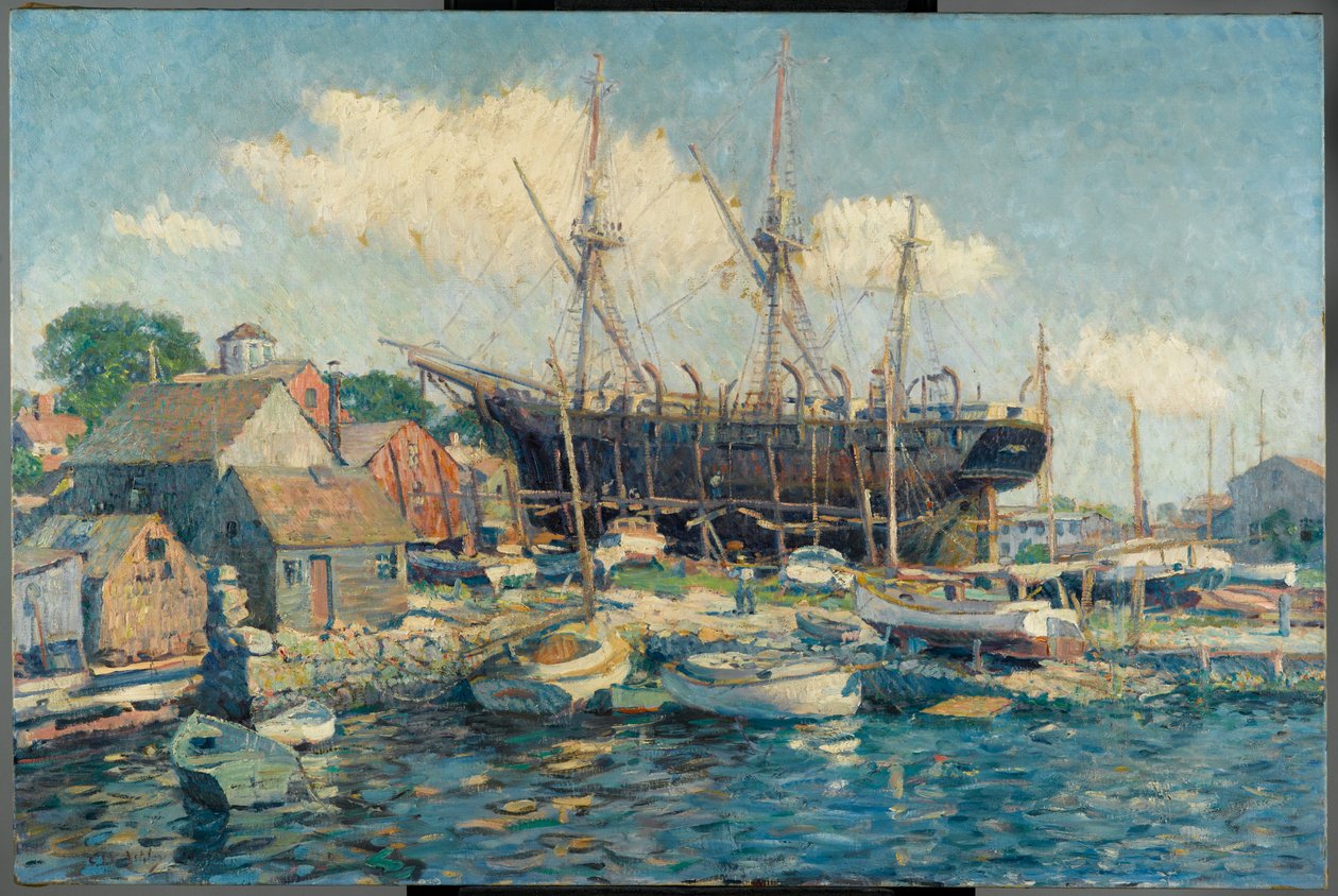 Ein Walfangschiff auf der Marine-Eisenbahn in Fairhaven von Clifford Warren Ashley