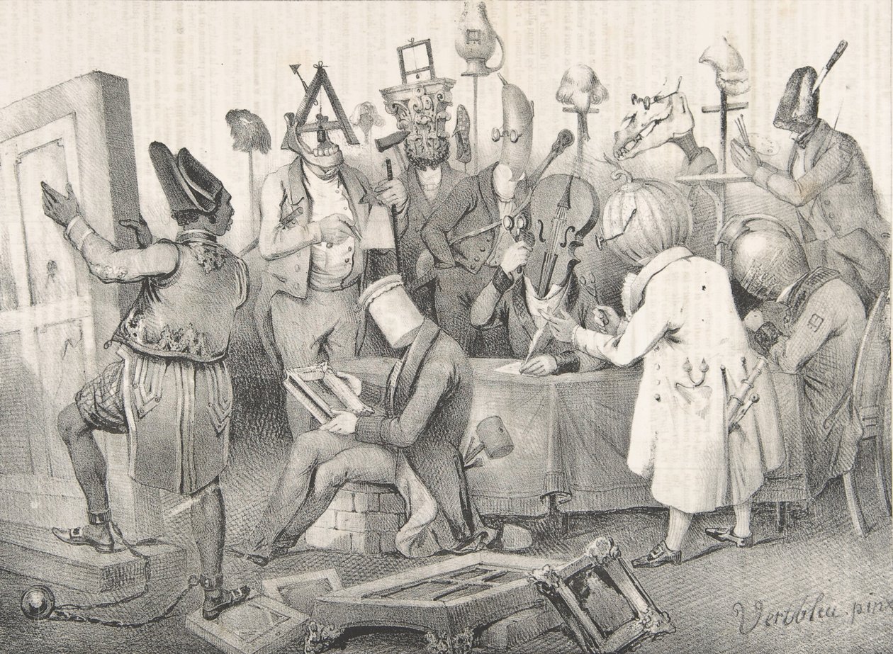 Berühmte Jury der Malerei. Salon von 1841, 20. März 1841 von Clément Pruche
