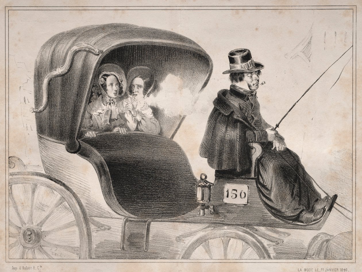 Actualités: Les Inconvénients des voitures publique: Le cocher de..., 1839 von Clémente Pruche