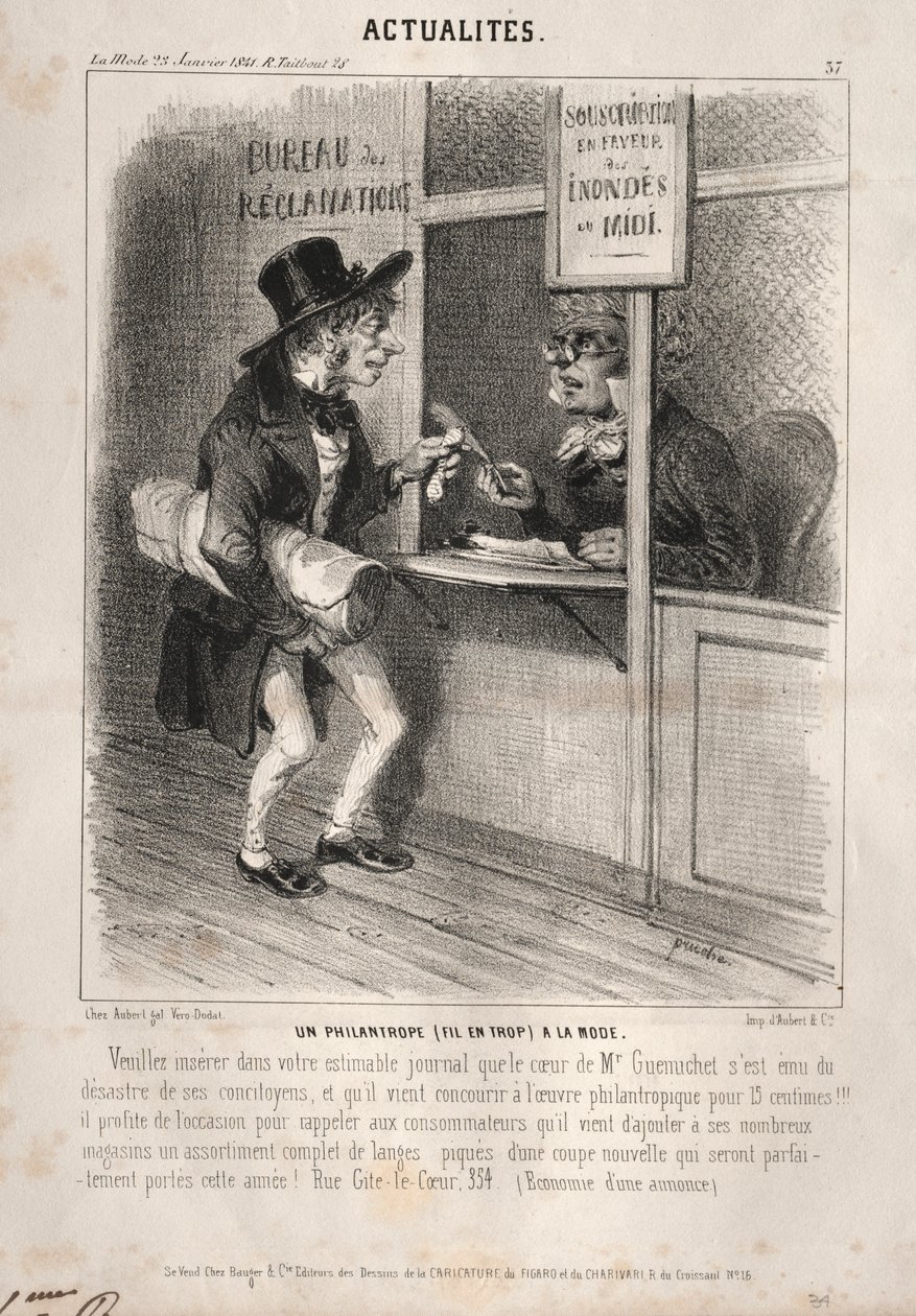 Aktualitäten: Ein Philanthrop à la mode, 1841 von Clémente Pruche