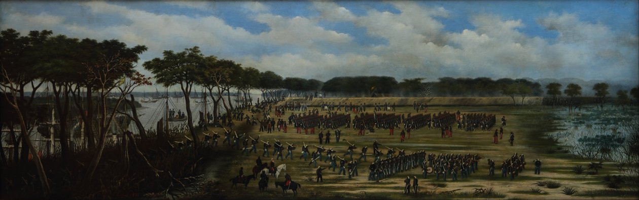 Landung der argentinischen Armee vor den Schützengräben von Curuzú von Candido Lopez