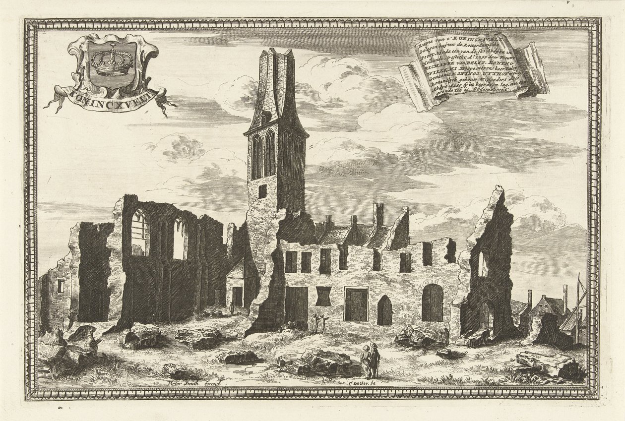 Ansicht der Ruine des Klosters Koningsveld von Coenraet Decker