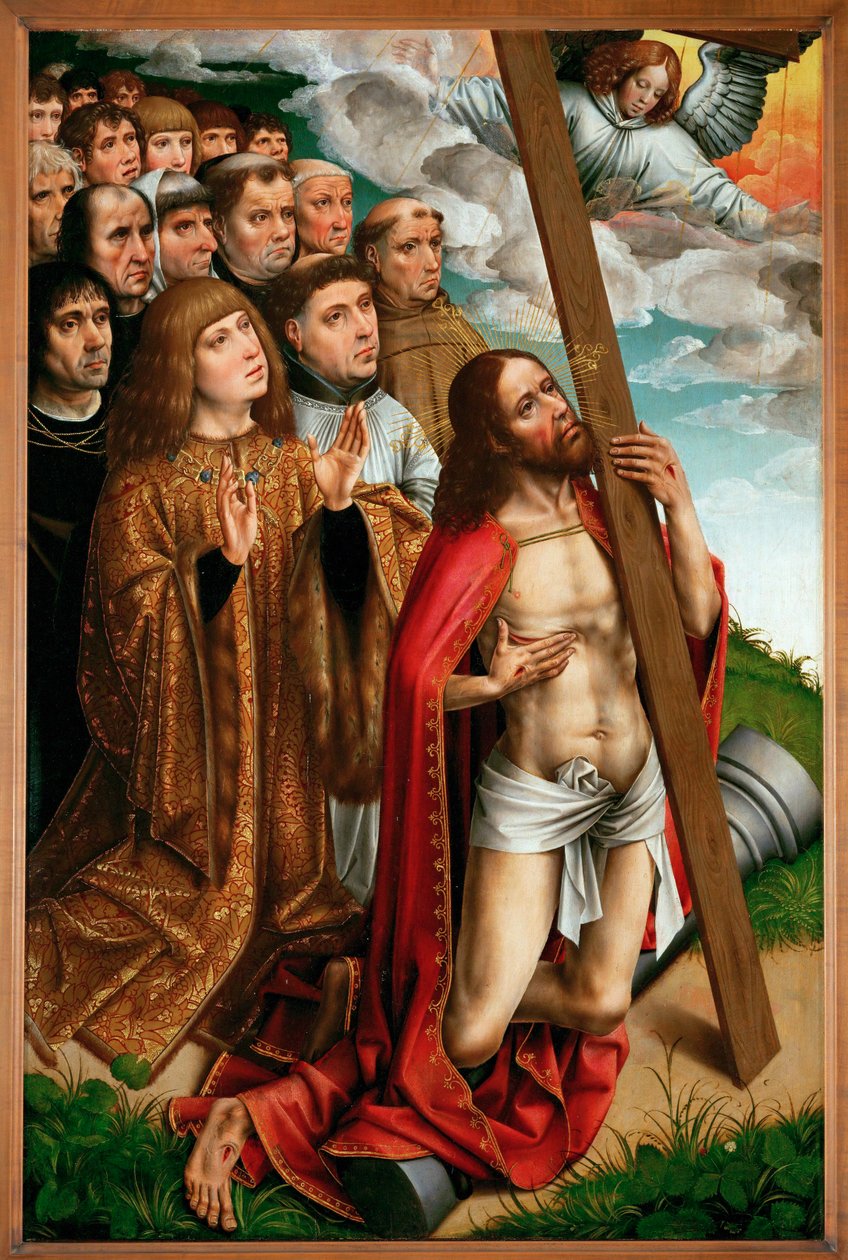 Christus bittet für Philipp den Schönen, König von Kastilien von Colijn de Coter