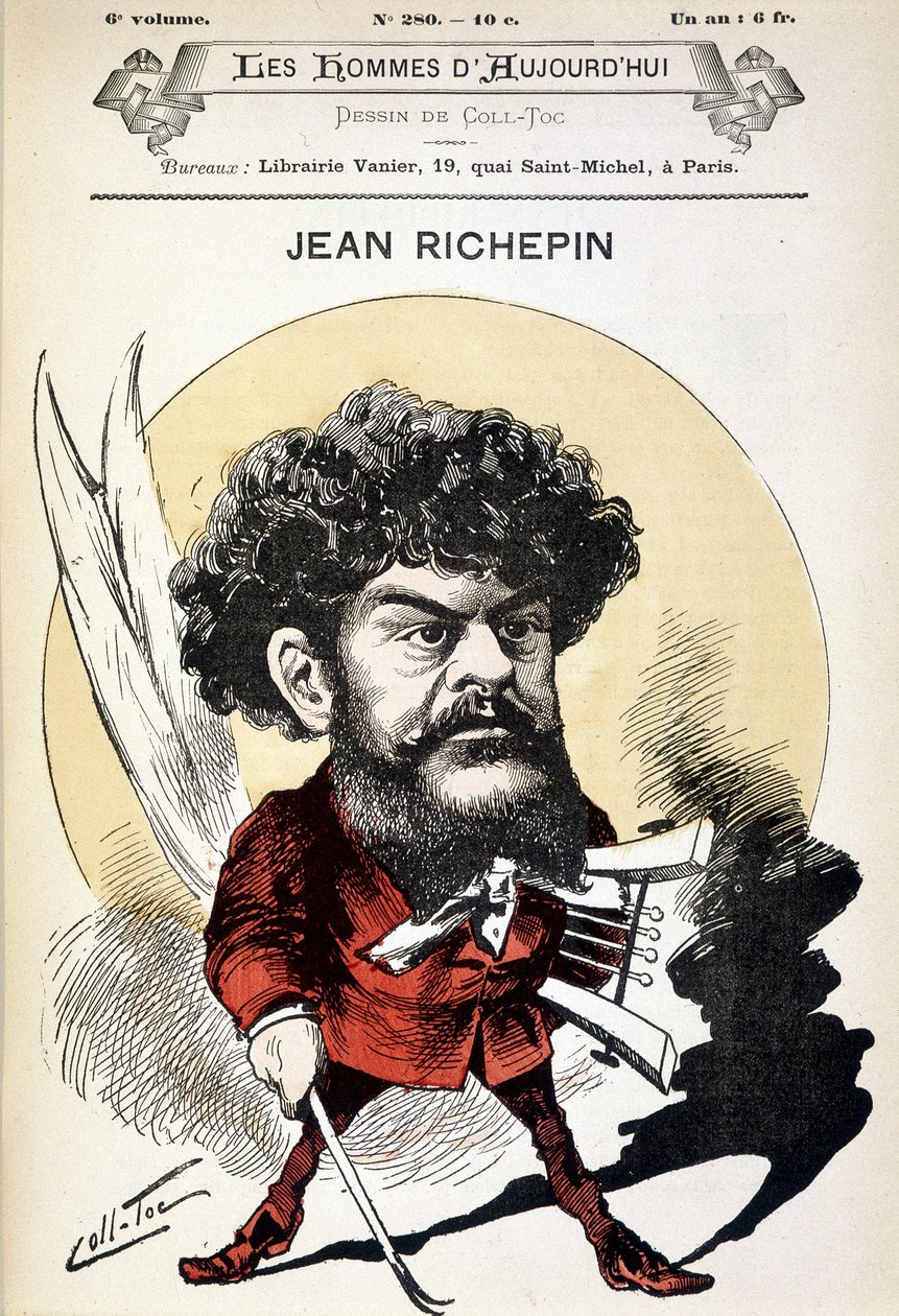 Karikatur von Jean Richepin (1849-1926), französischer Schriftsteller von Coll Toc