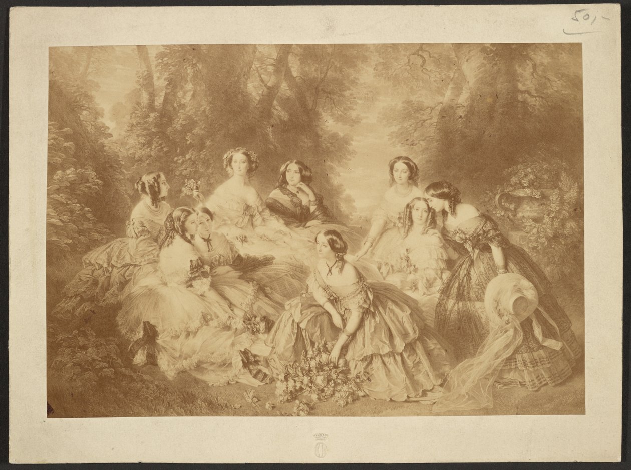 Die Kaiserin Eugénie umgeben von ihren Hofdamen von Franz Xaver Winterhalter von Comte Olympe Aguado