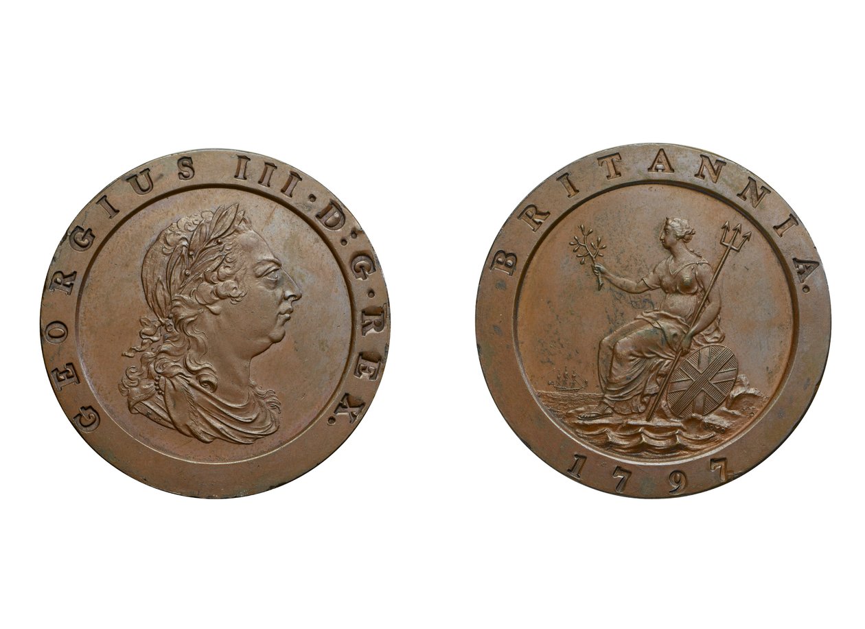 Zweipence mit Wagenrad, 1797 von Conrad Heinrich Küchler