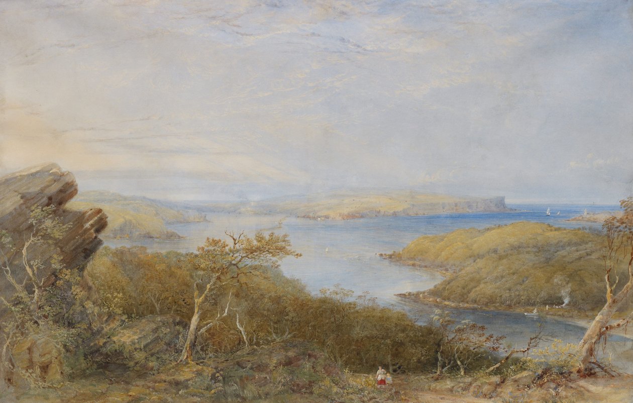 North Head von oben Balmoral, Sydney Harbour von Conrad Martens