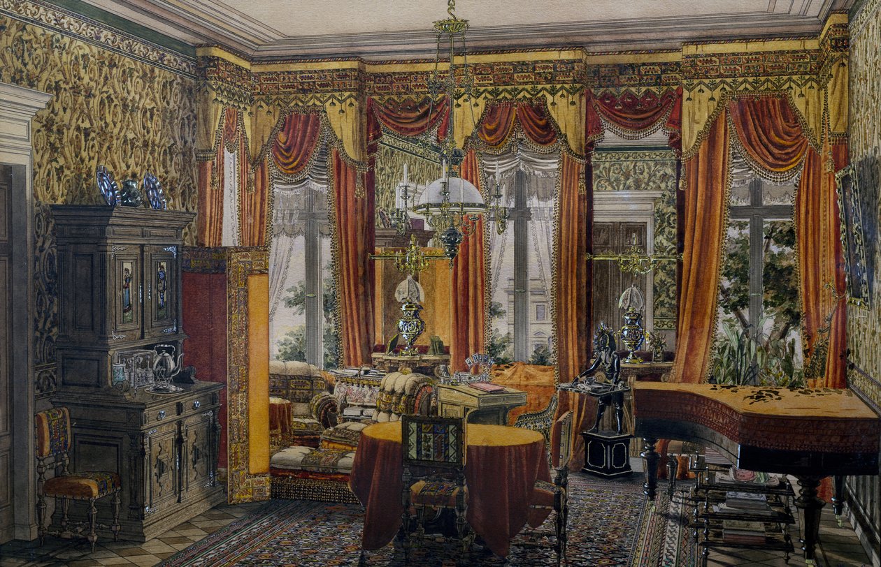 Berliner Salon, Aquarell von Conrad von Muralt von Conrad von Muralt