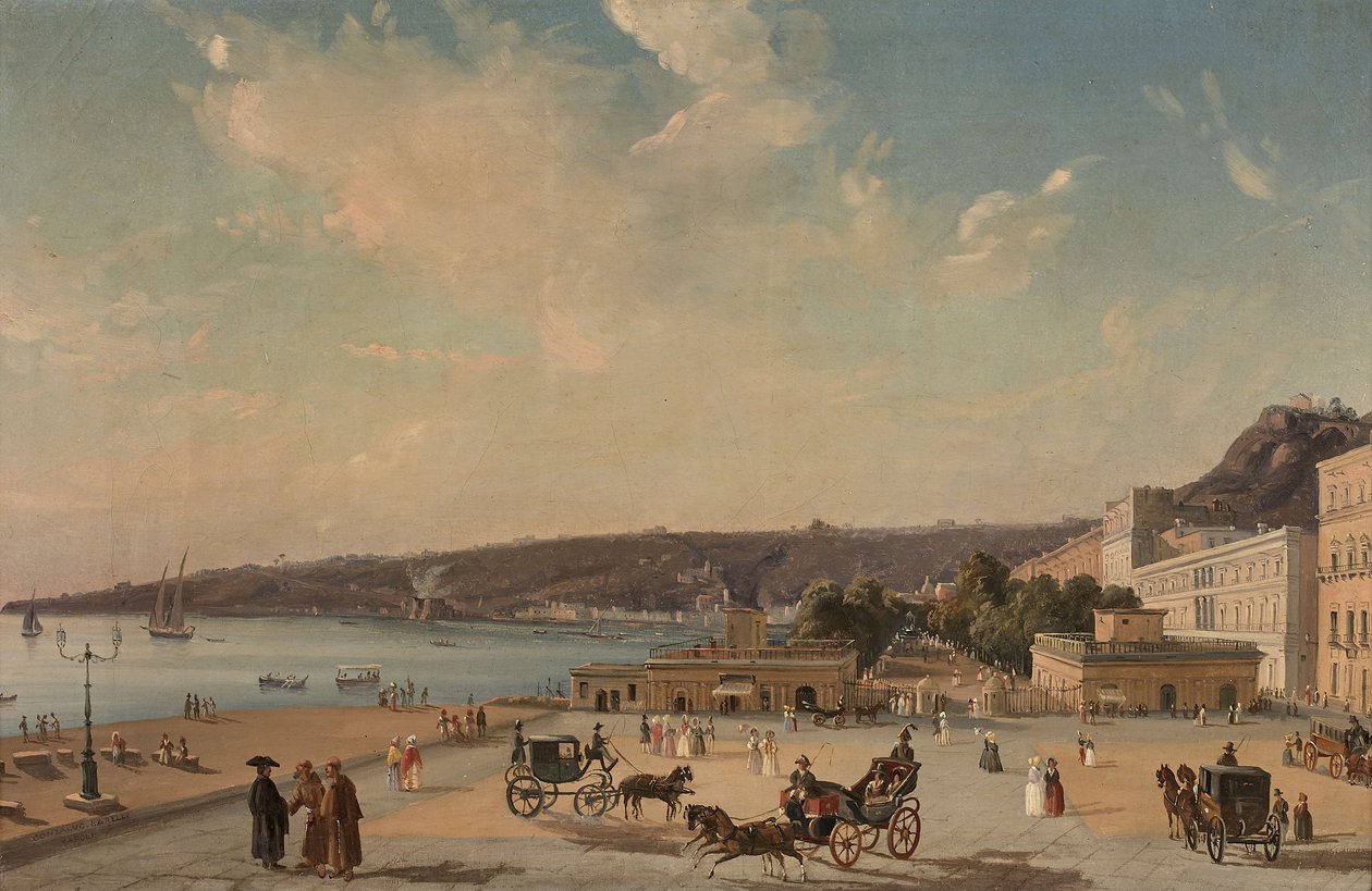Blick auf die Gärten der Villa Reale, Neapel von Consalvo Carelli