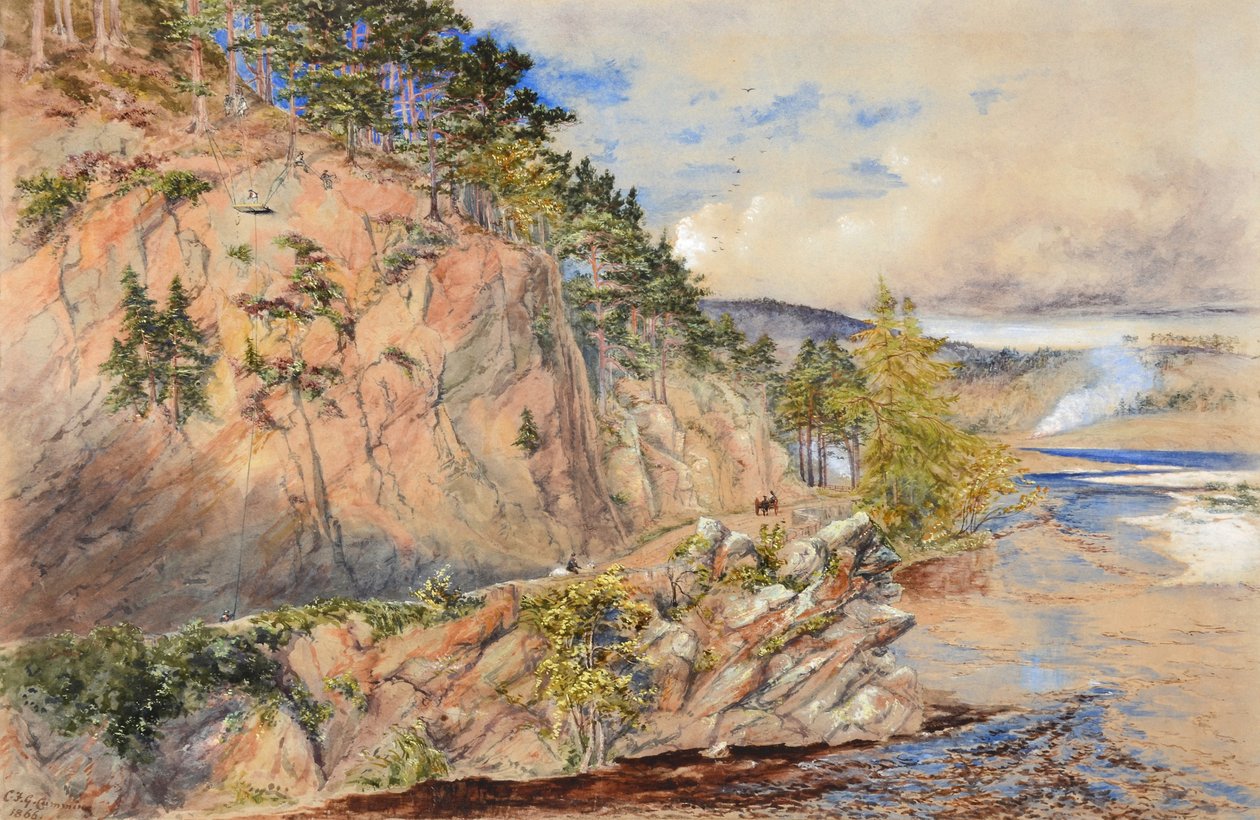 Felsen von Craig Ellachie am Spey von Constance Frederica Gordon Cumming
