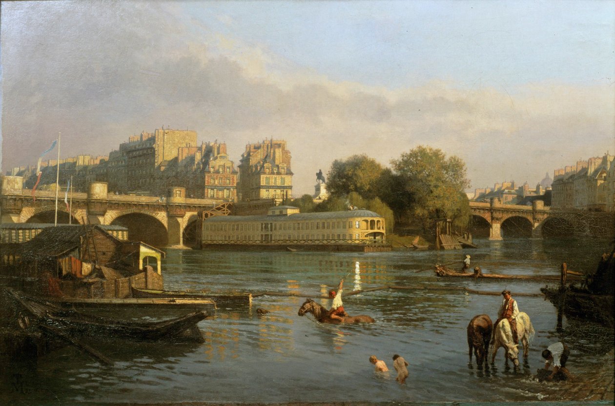 Pont Neuf und Île de la Cité, Paris von Constantin Emile Meunier