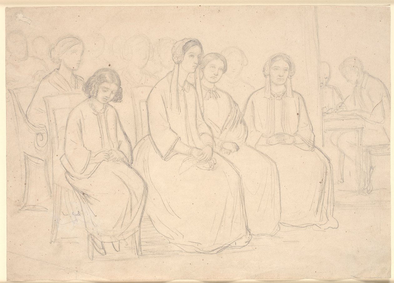 Bei Hages während eines Vortrags von Høyen von Constantin Hansen