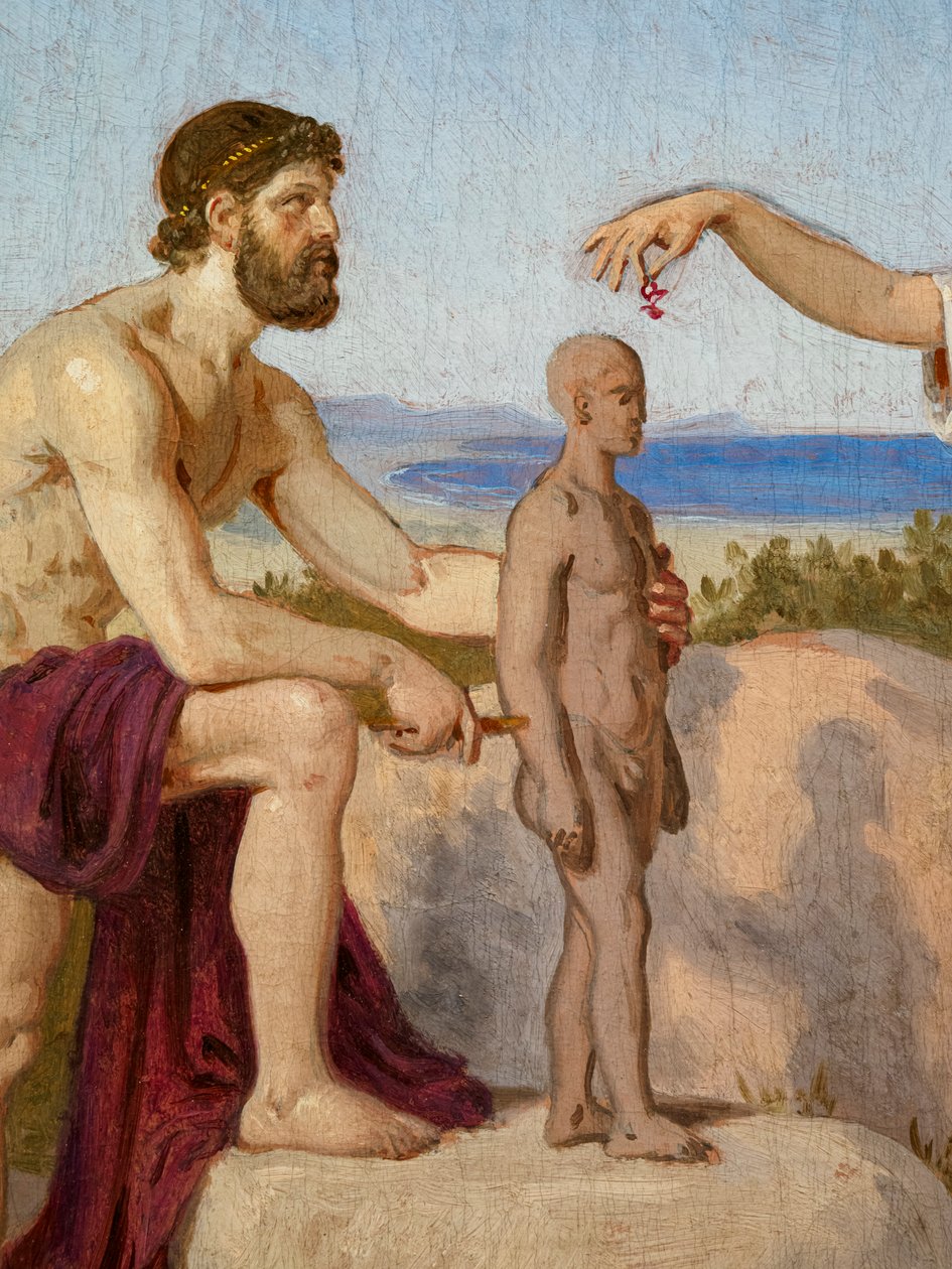 Prometheus formt den Menschen aus Ton von Constantin Hansen