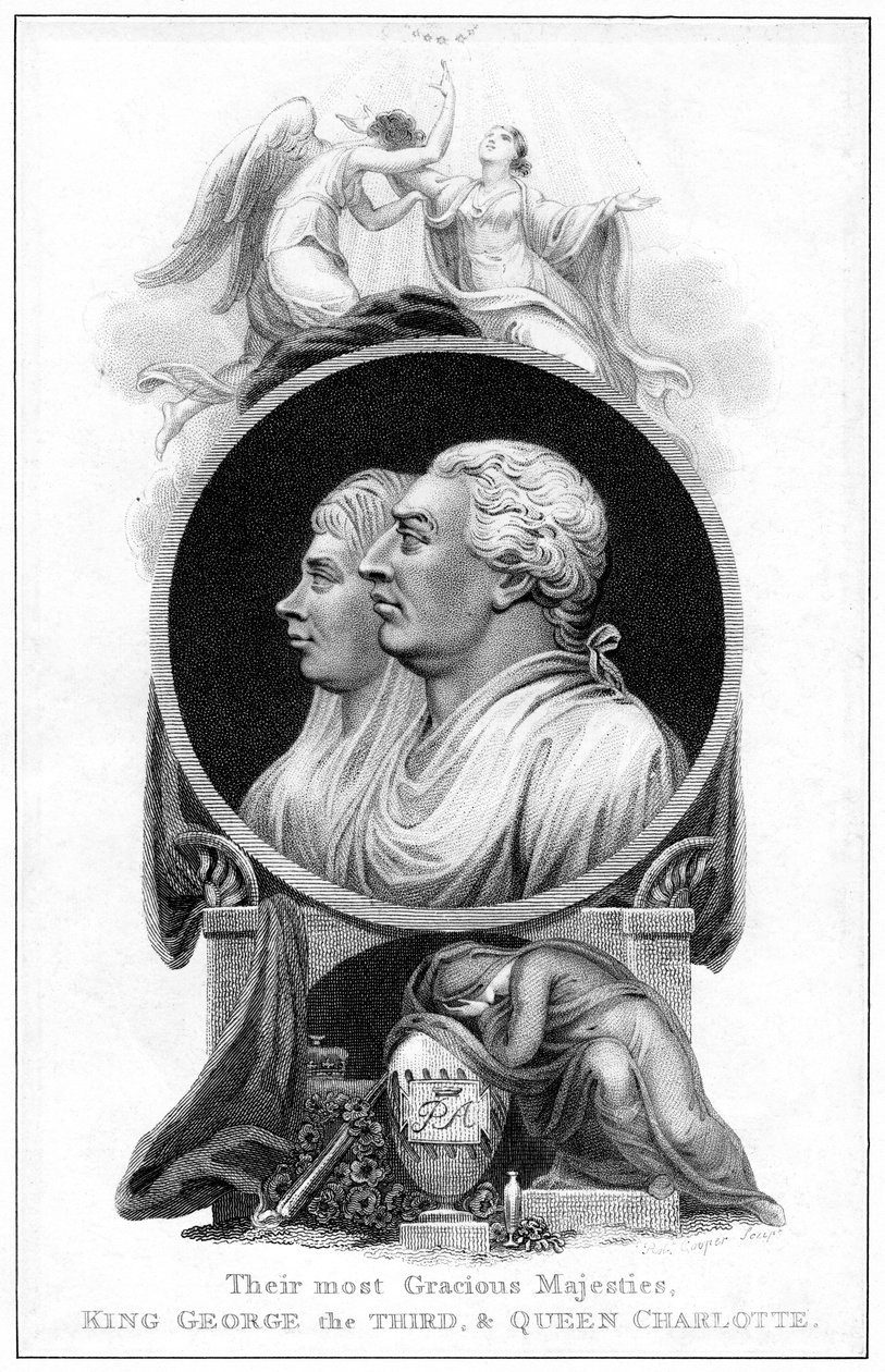 König George III. und Königin Charlotte, 19. Jahrhundert von Cooper