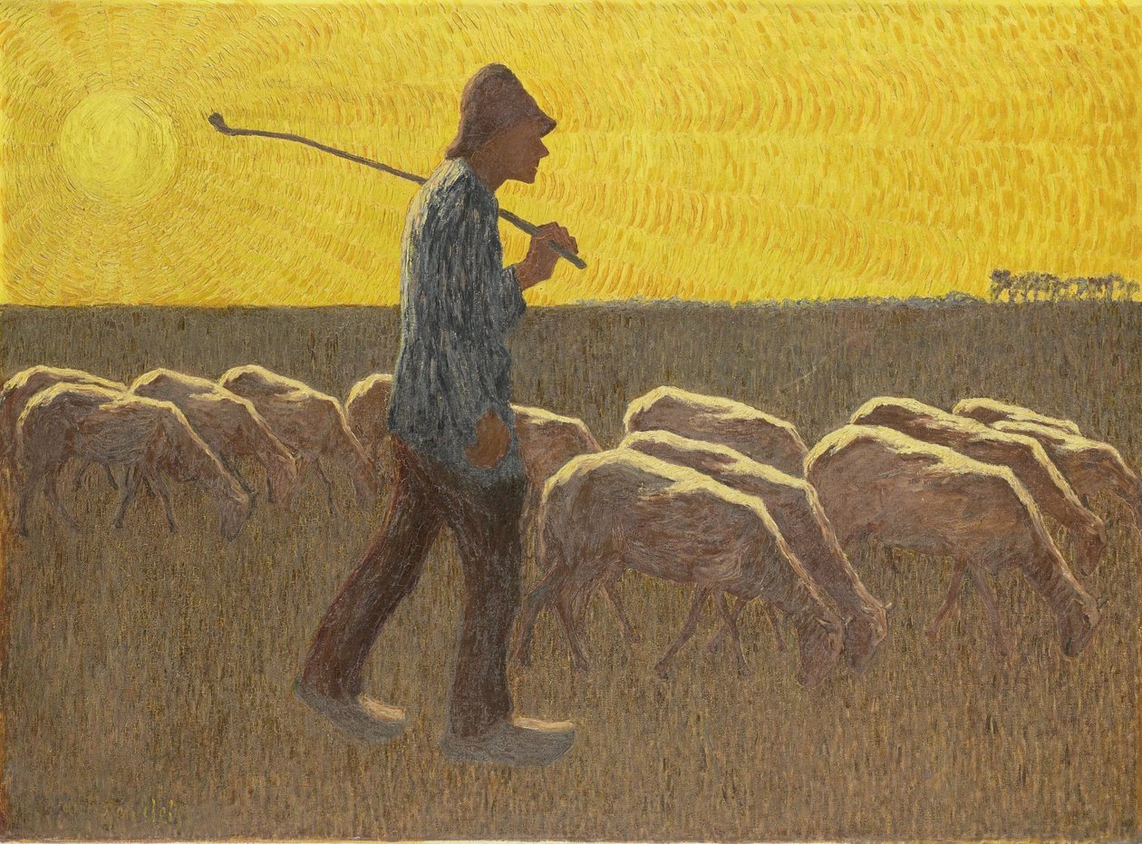 Hirte mit Schafen, ca. 1920 von Cornelis Albert van Assendelft