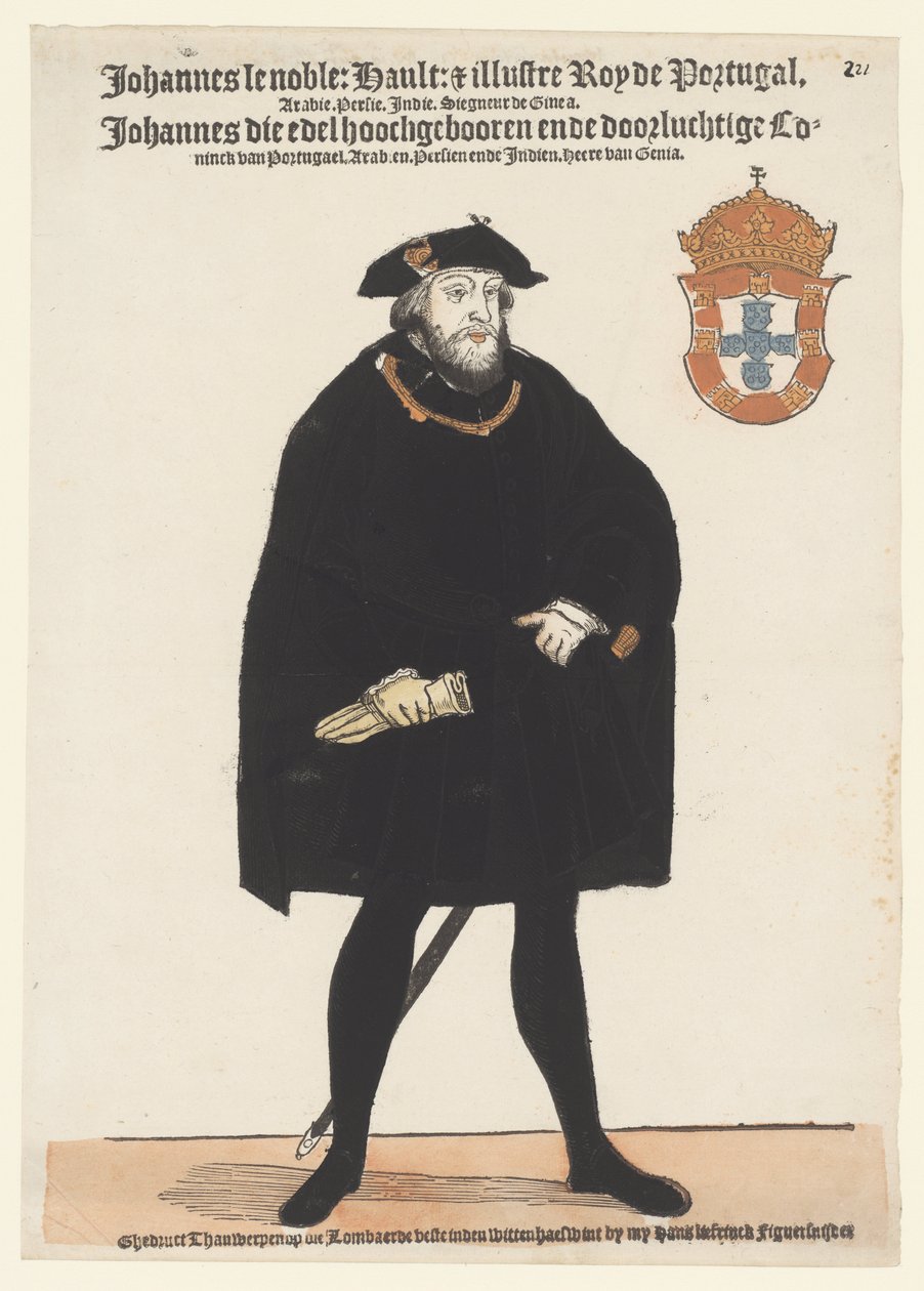 Porträt von Johannes III. von Portugal von Cornelis Anthonisz. (manner of)
