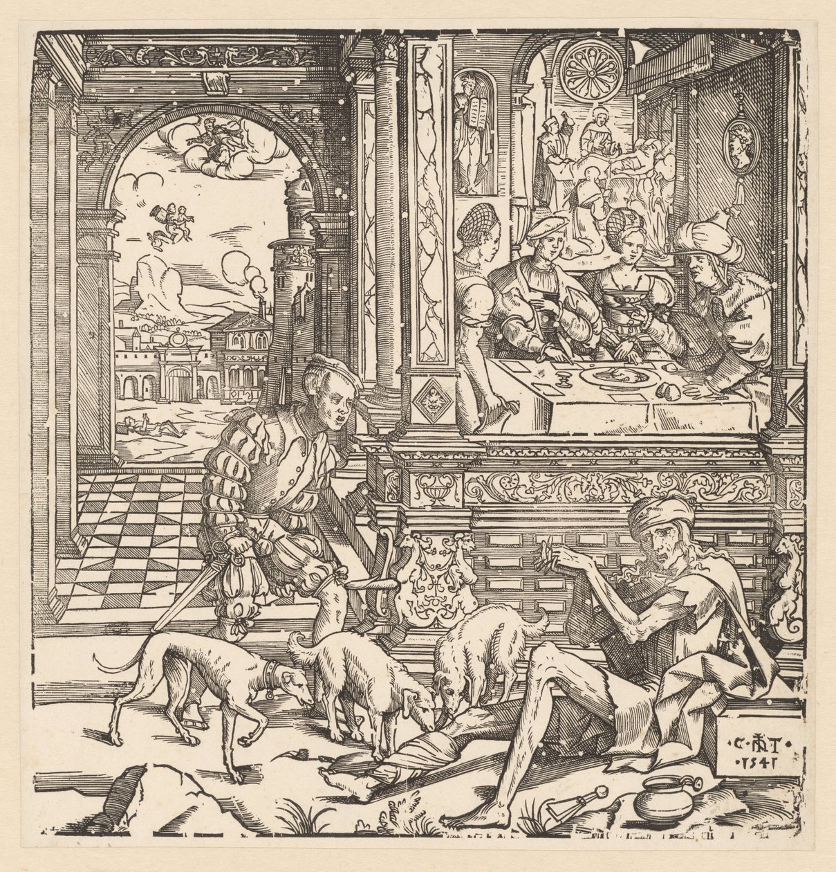 Der reiche Mann und der arme Lazarus von Cornelis Anthonisz.