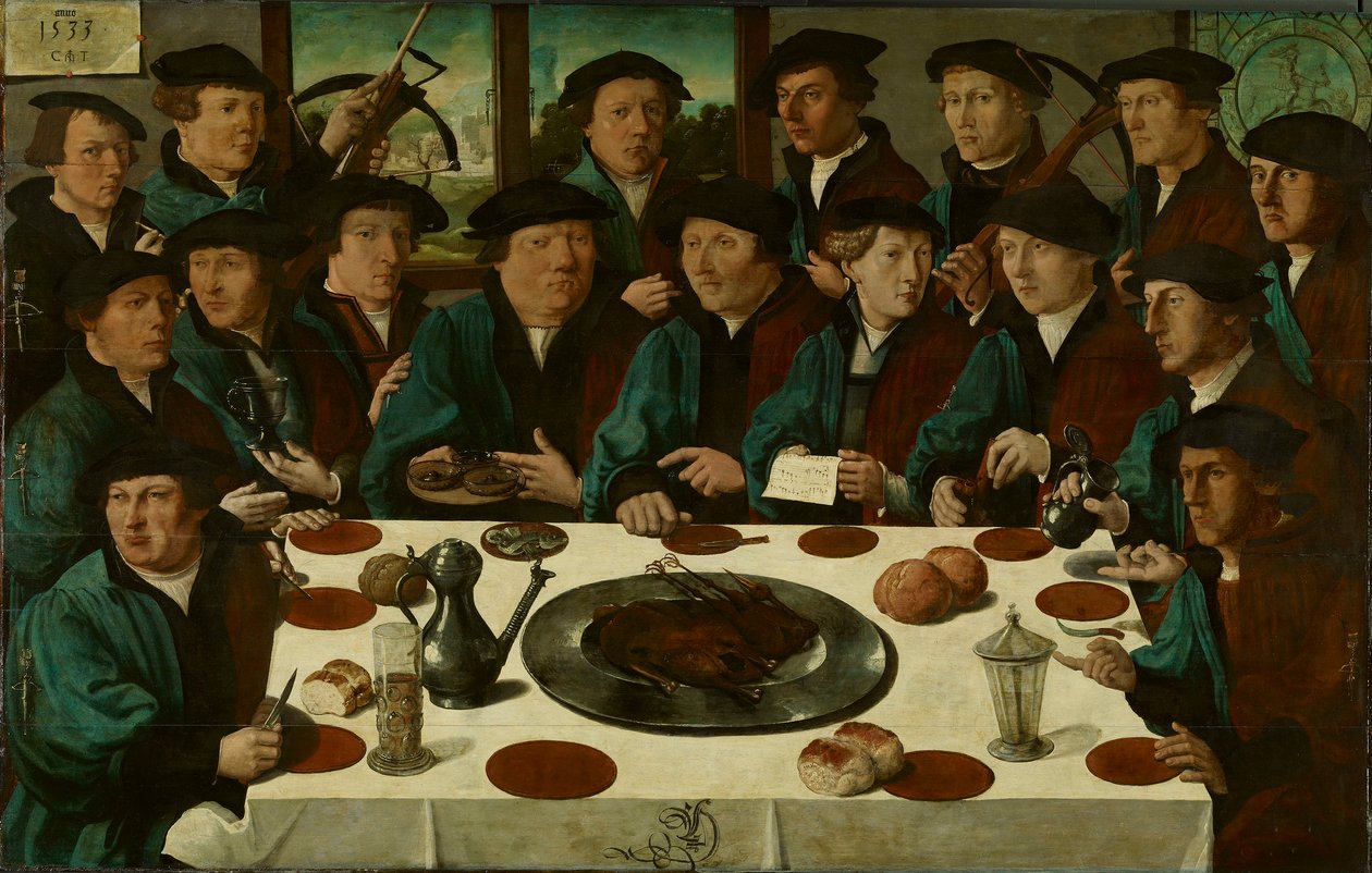 Bankett der Mitglieder der Armbrust-Bürgerwehr von Amsterdam von Cornelis Anthonisz.