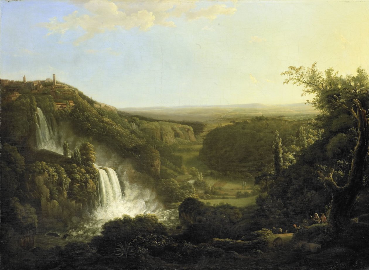 Das Anio-Tal mit den Wasserfällen von Tivoli von Cornelis Apostool