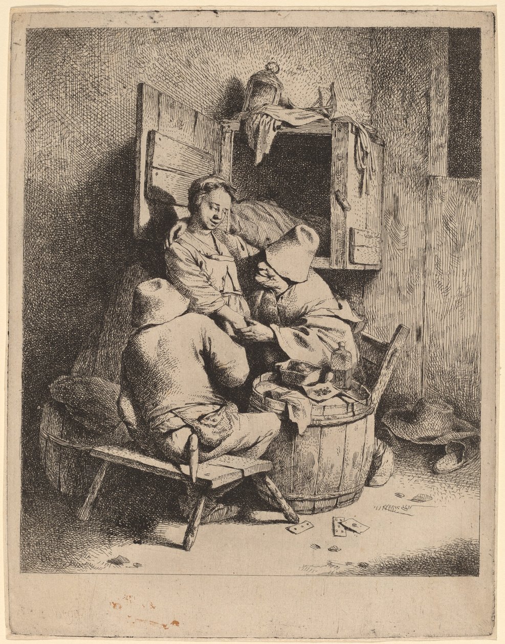 Das Flirten eines jungen Gastwirts von Cornelis Pietersz Bega