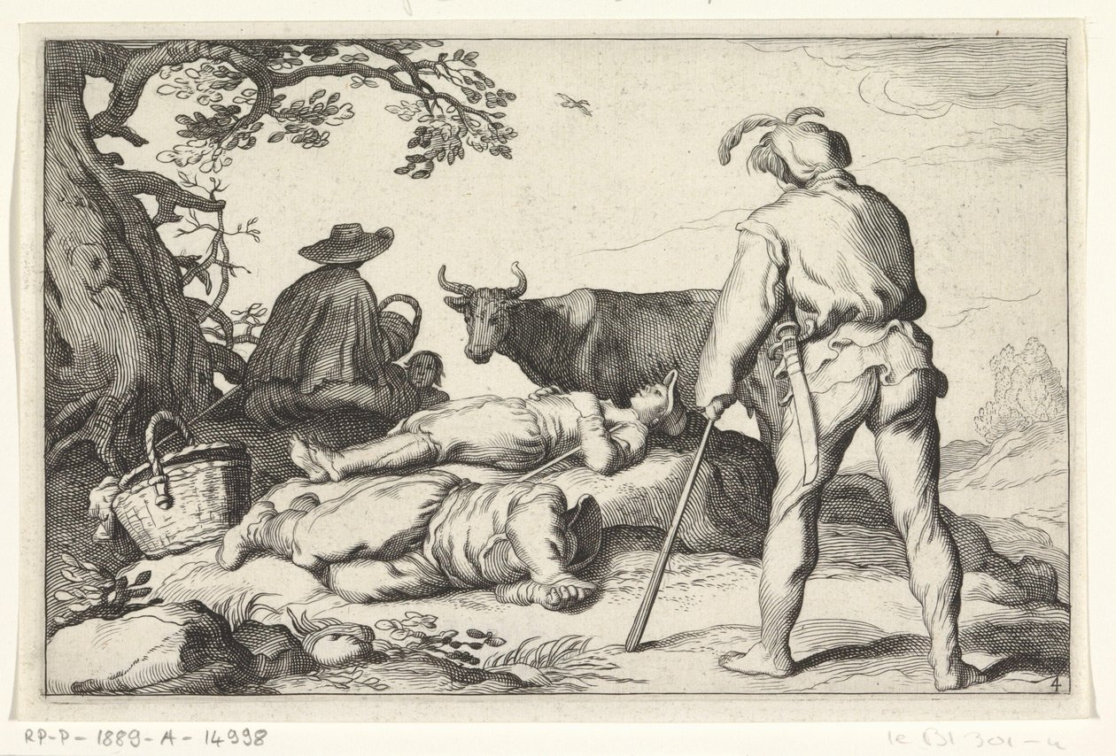Viehhirten Vier pastorale Szenen (Serientitel) von Cornelis Bloemaert (II) (possibly)