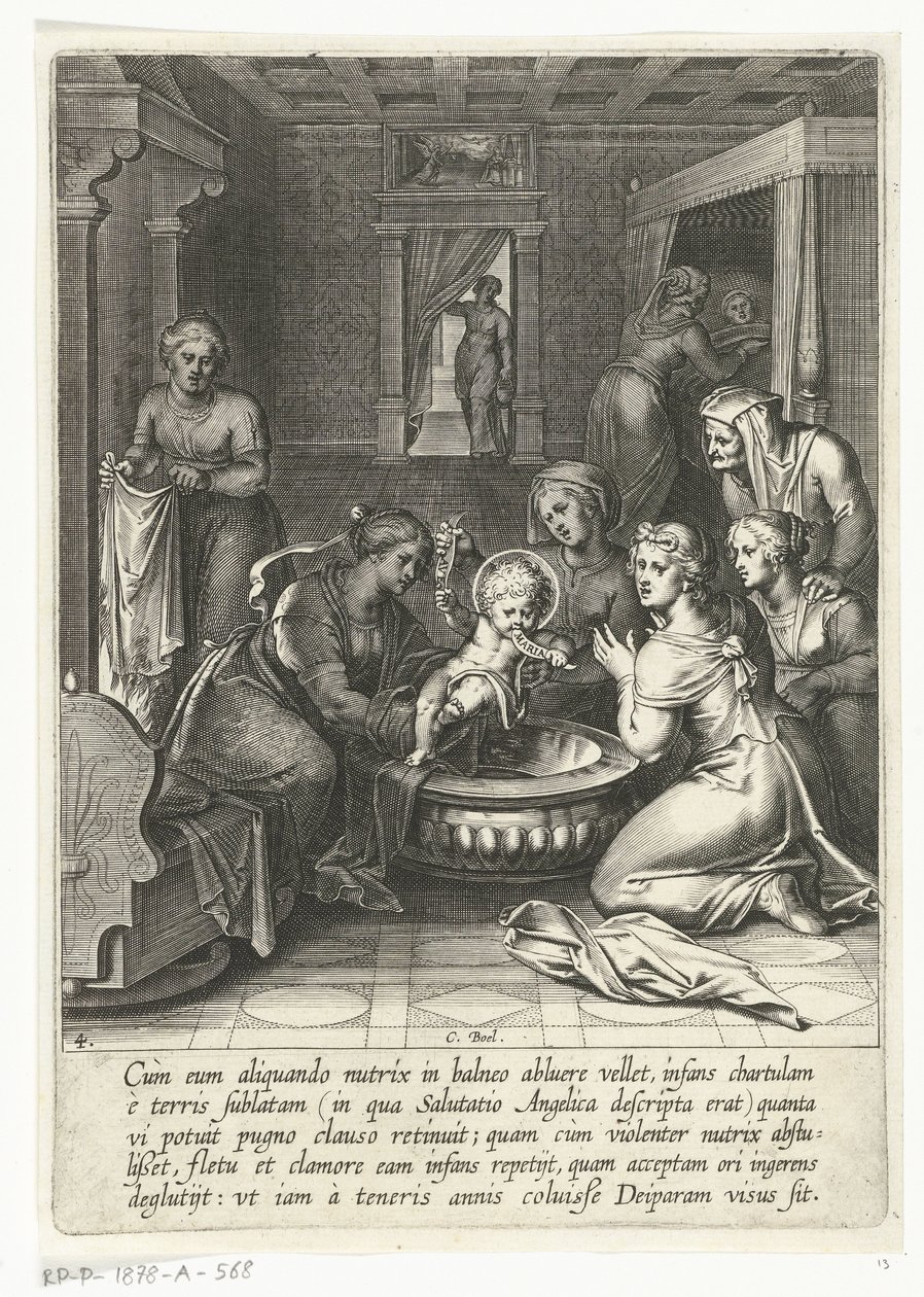 Thomas isst ein Papier mit Ave Maria von Cornelis Boel
