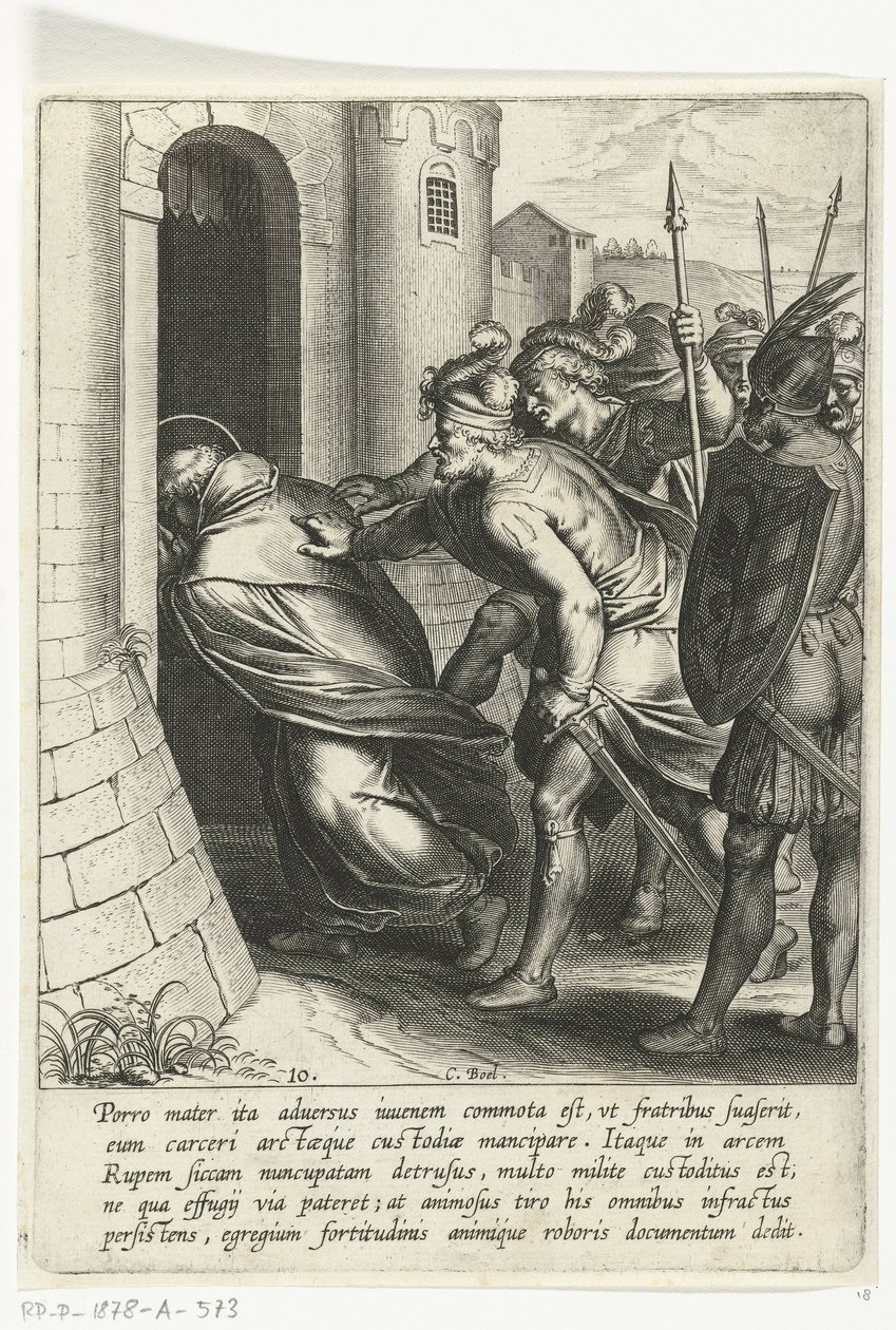 Thomas geht durch das Tor des Gefängnisses von Cornelis Boel