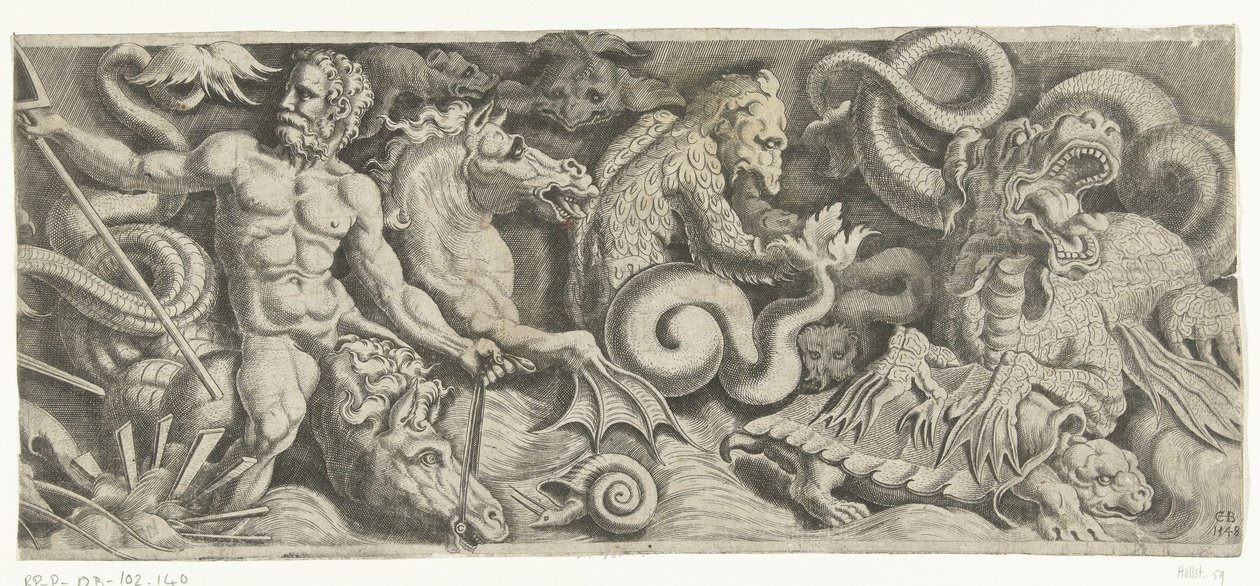 Fries mit dem Triumph von Neptun, rechte Platte von Cornelis Bos