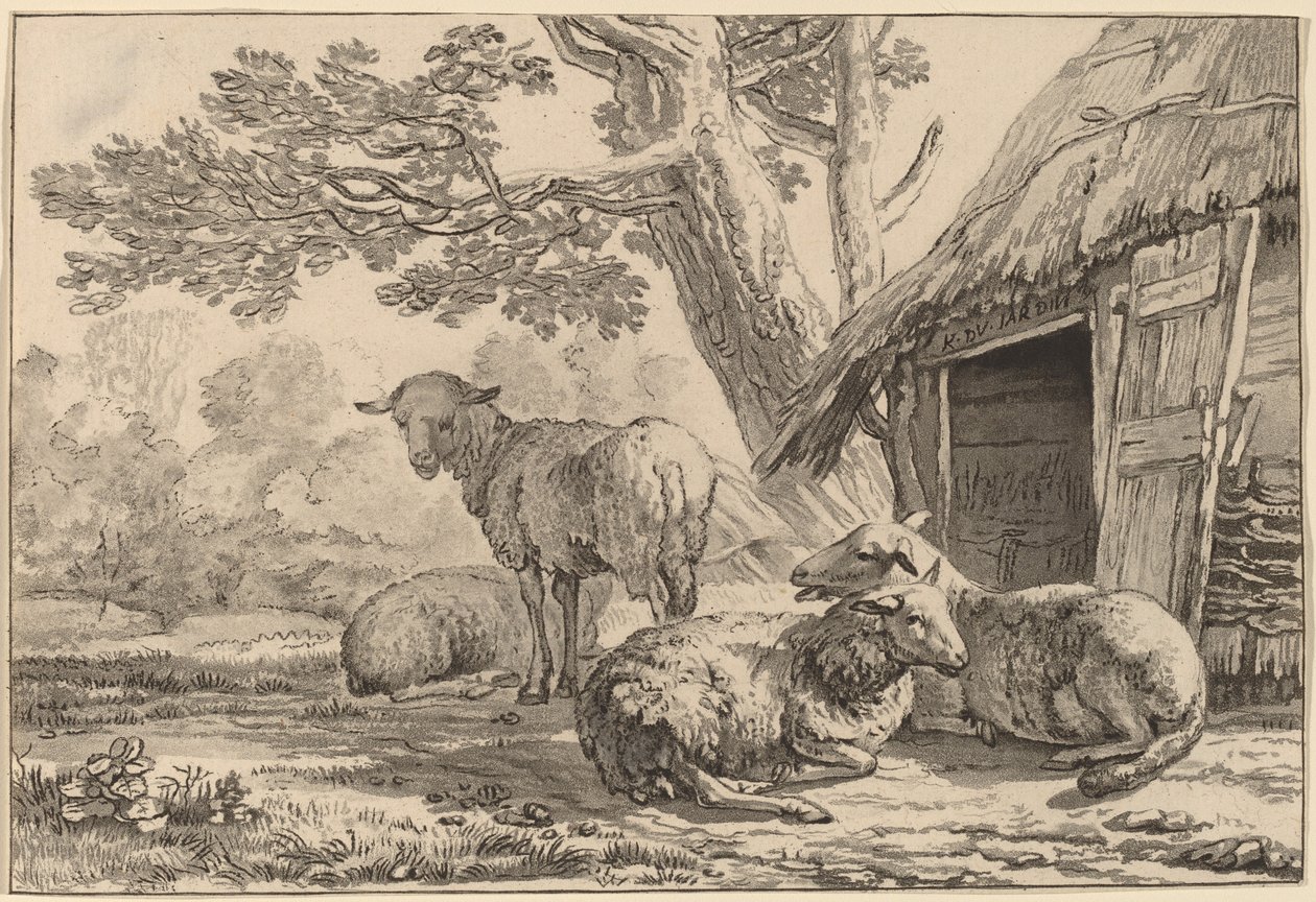 Schafstall, 1781, veröffentlicht 1787 von Cornelis Brouwer