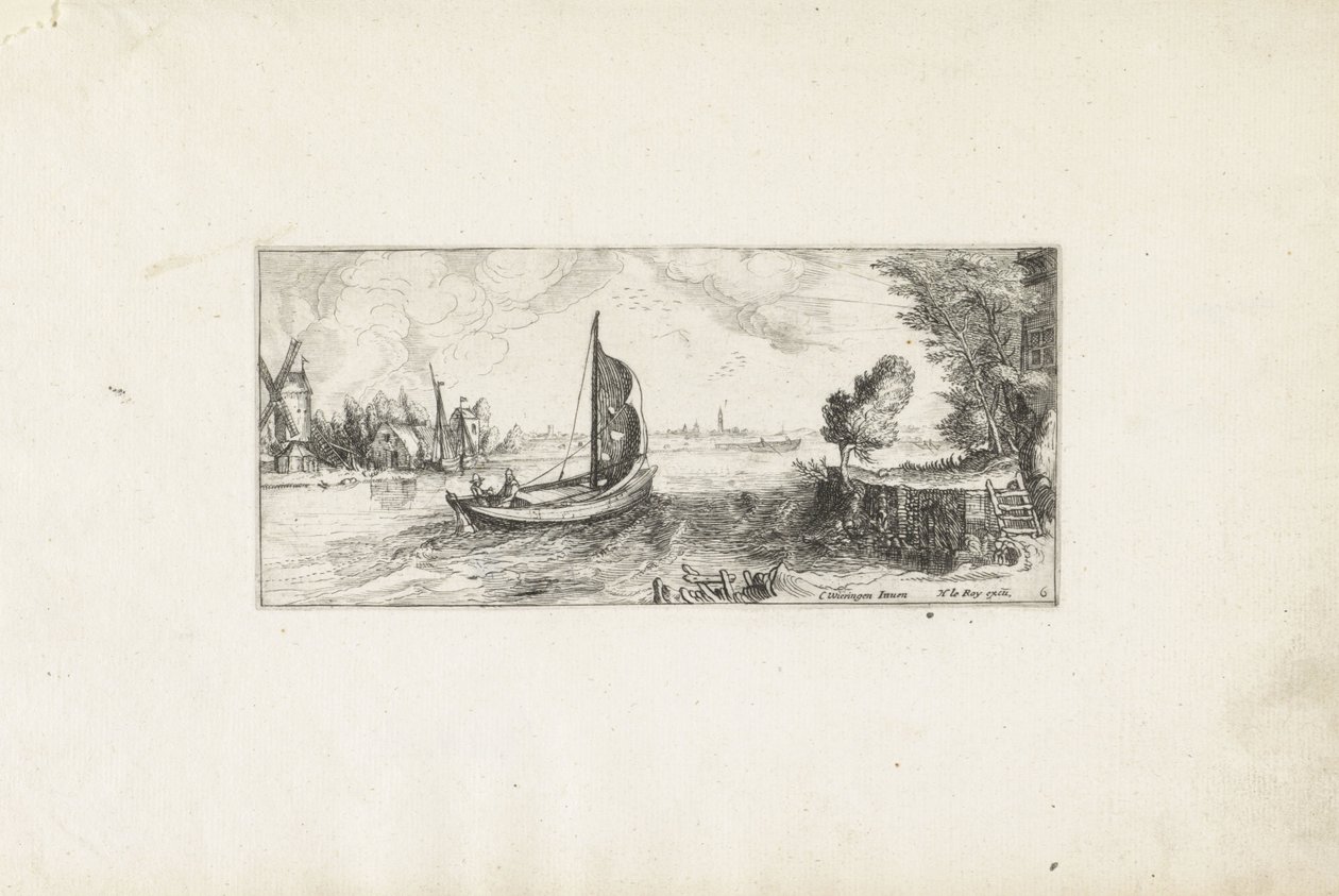 Boot auf einem Fluss Landschaften (Serientitel) von Cornelis Claesz van Wieringen (possibly)