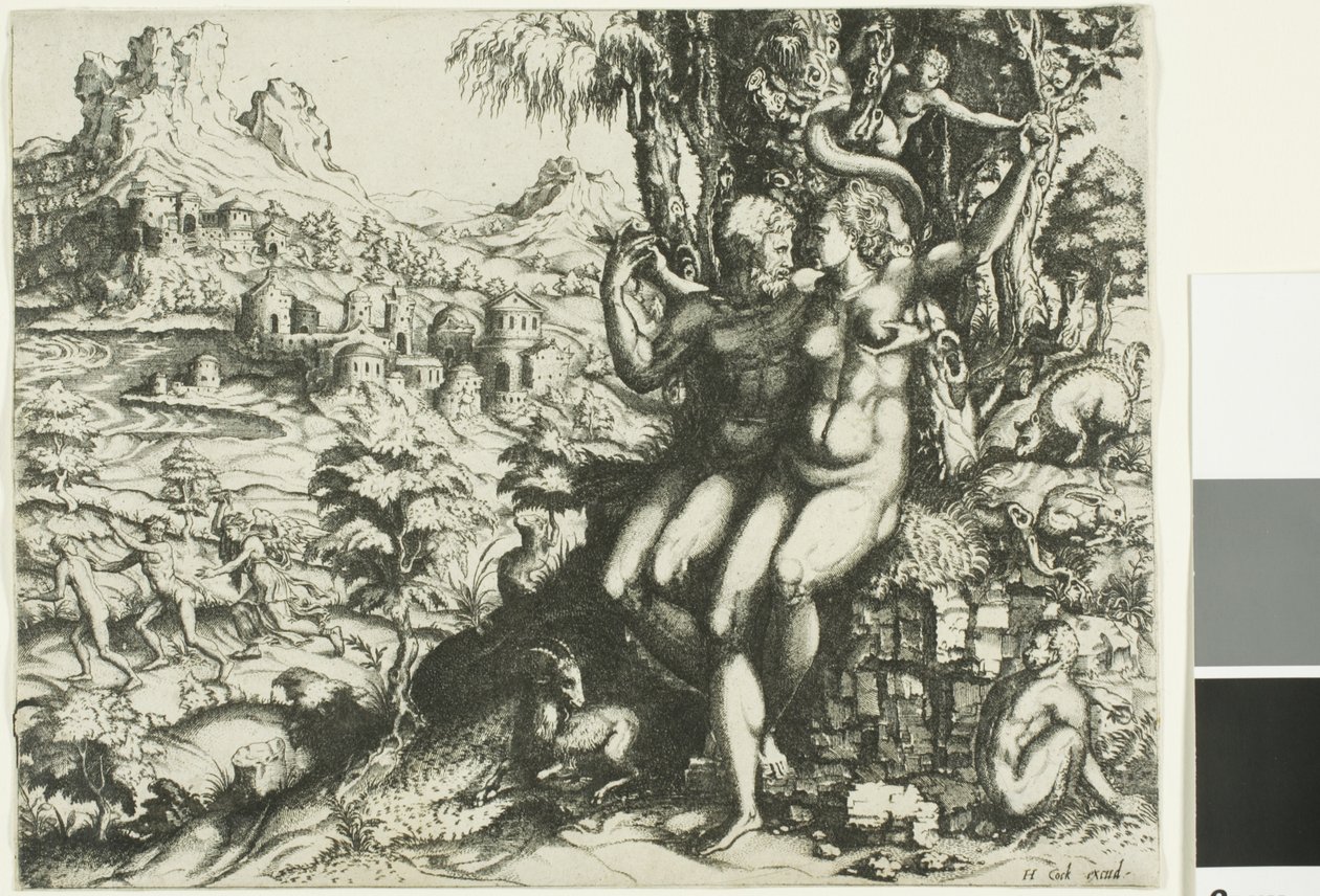 Adam und Eva und die Vertreibung aus dem Paradies von Cornelis Cort
