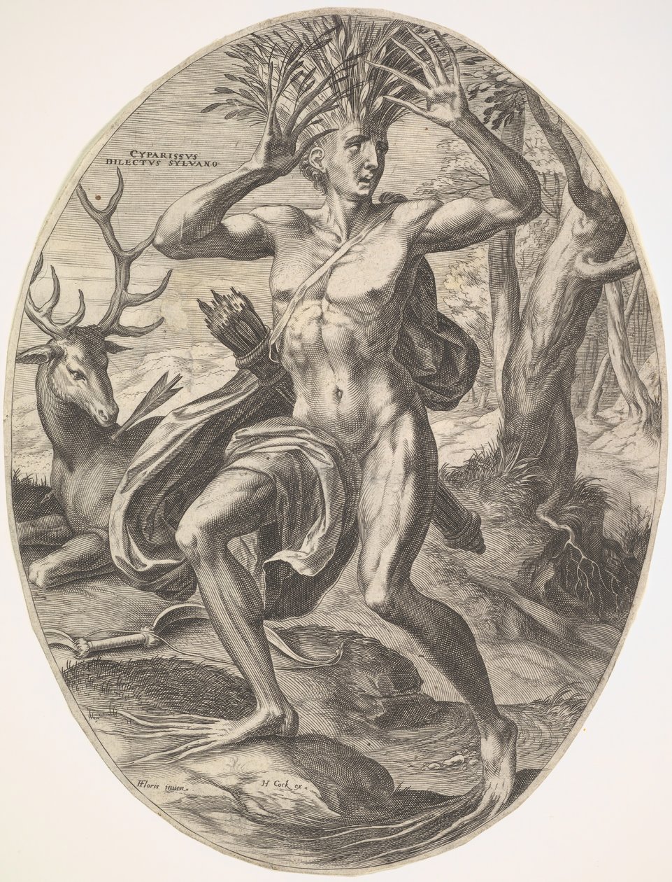 Kyparissos aus der Serie Die ländlichen Götter, 1565 von Cornelis Cort