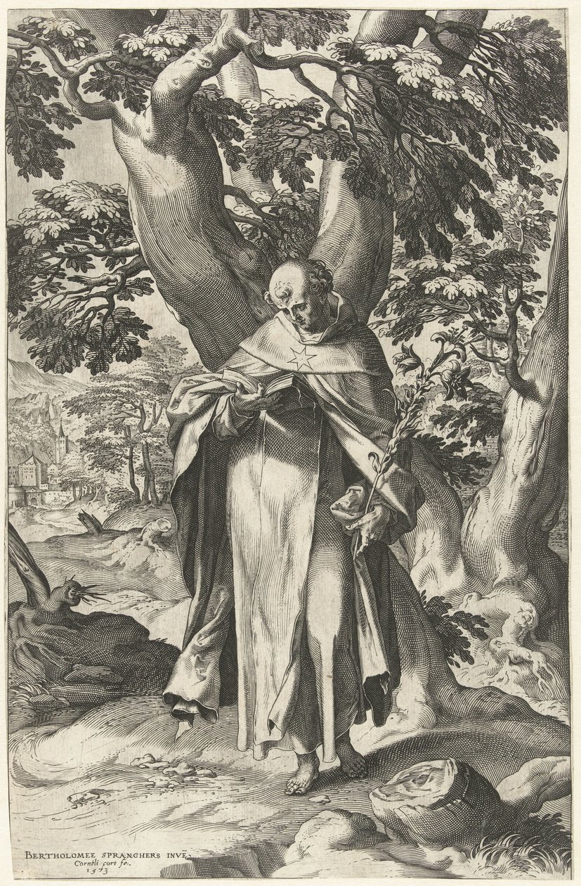 Der heilige Dominikus, ein Buch lesend von Cornelis Cort