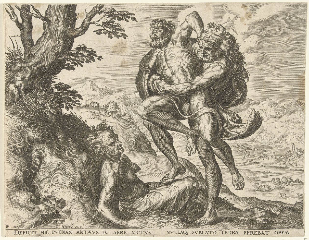 Herkules ringt mit Antäus (Werke des Herkules, Serie) von Cornelis Cort