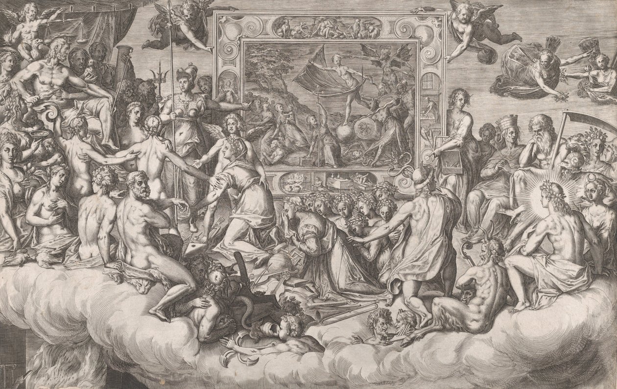 Klage der Kunst der Malerei (obere Hälfte), 1579 von Cornelis Cort
