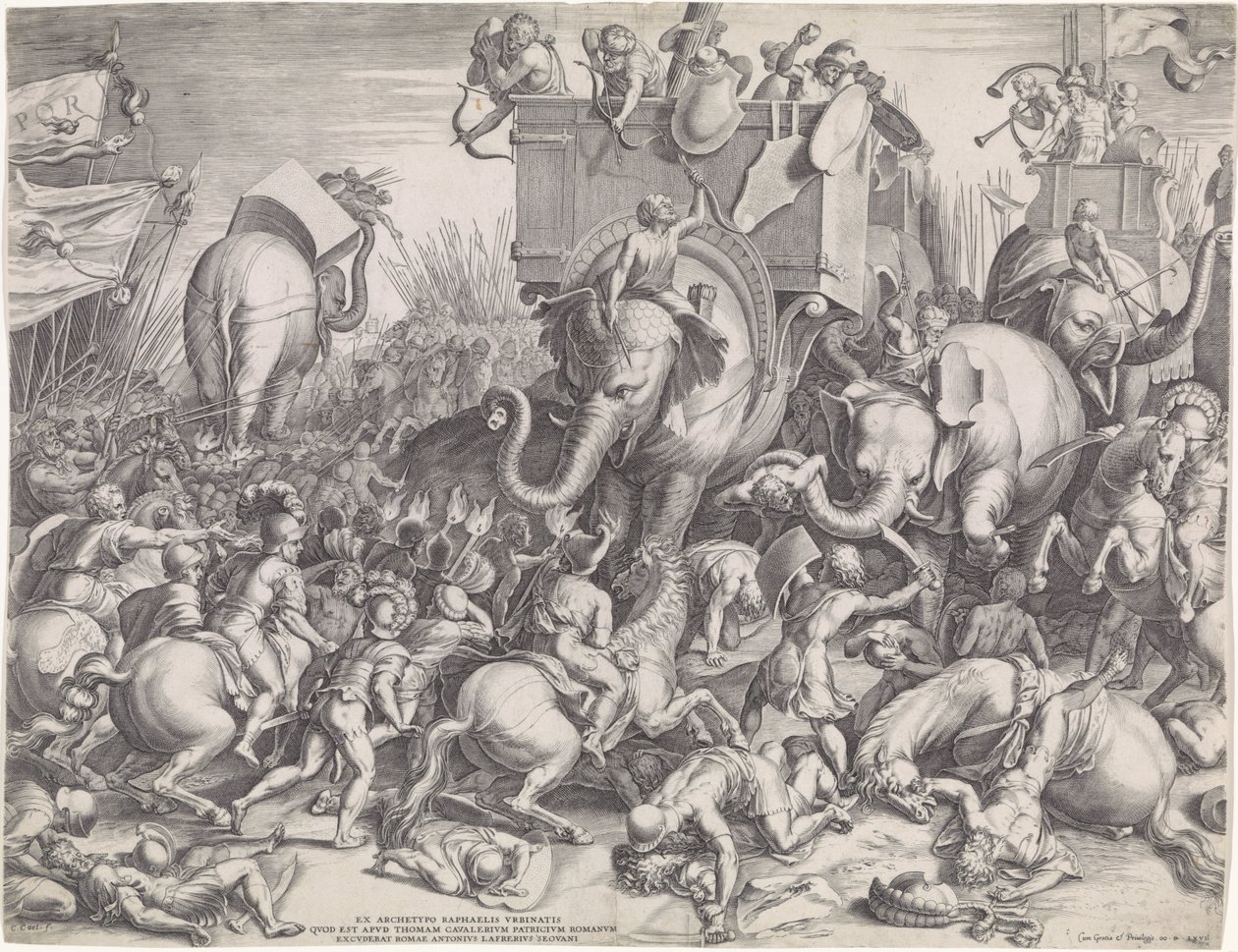 Schlacht bei Zama zwischen Scipio und Hannibal von Cornelis Cort