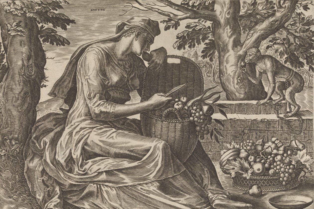 Geschmack, aus Die fünf Sinne, 1561 von Cornelis Cort