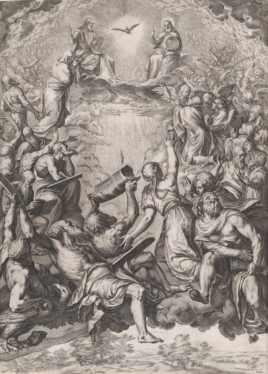 Die Anbetung der Dreifaltigkeit, 1566 von Cornelis Cort