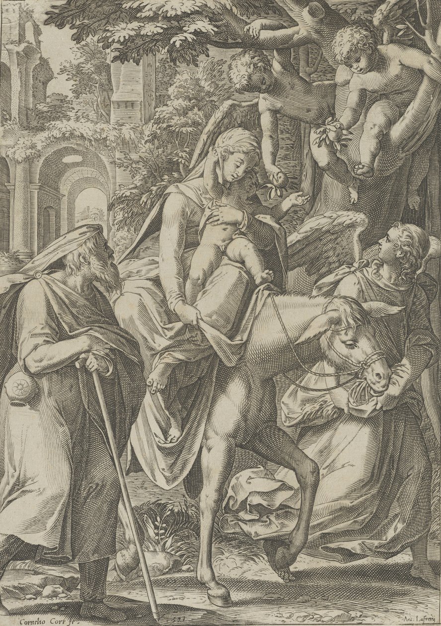 Die Flucht nach Ägypten von Cornelis Cort