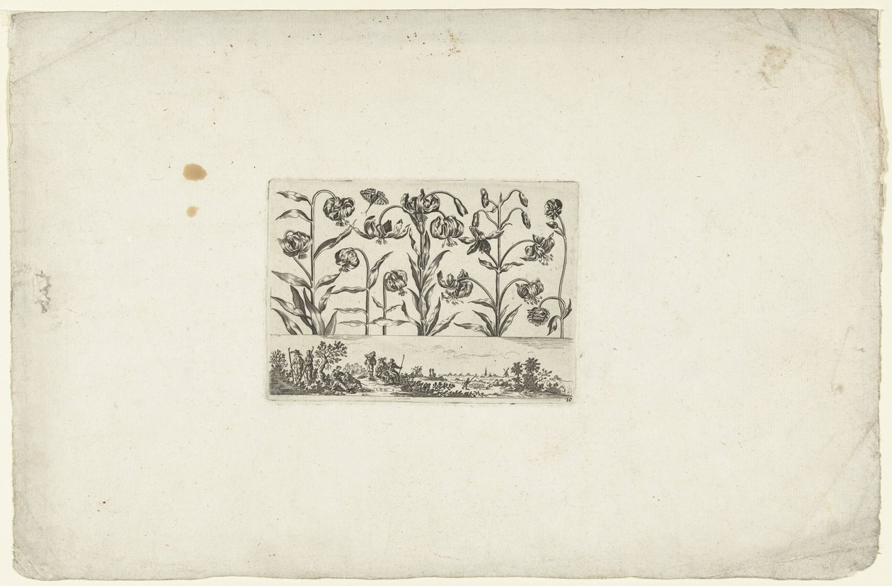 Reihe von Blumen über Landschaft Blumen und Landschaften (Serientitel) von Cornelis Danckerts (I)