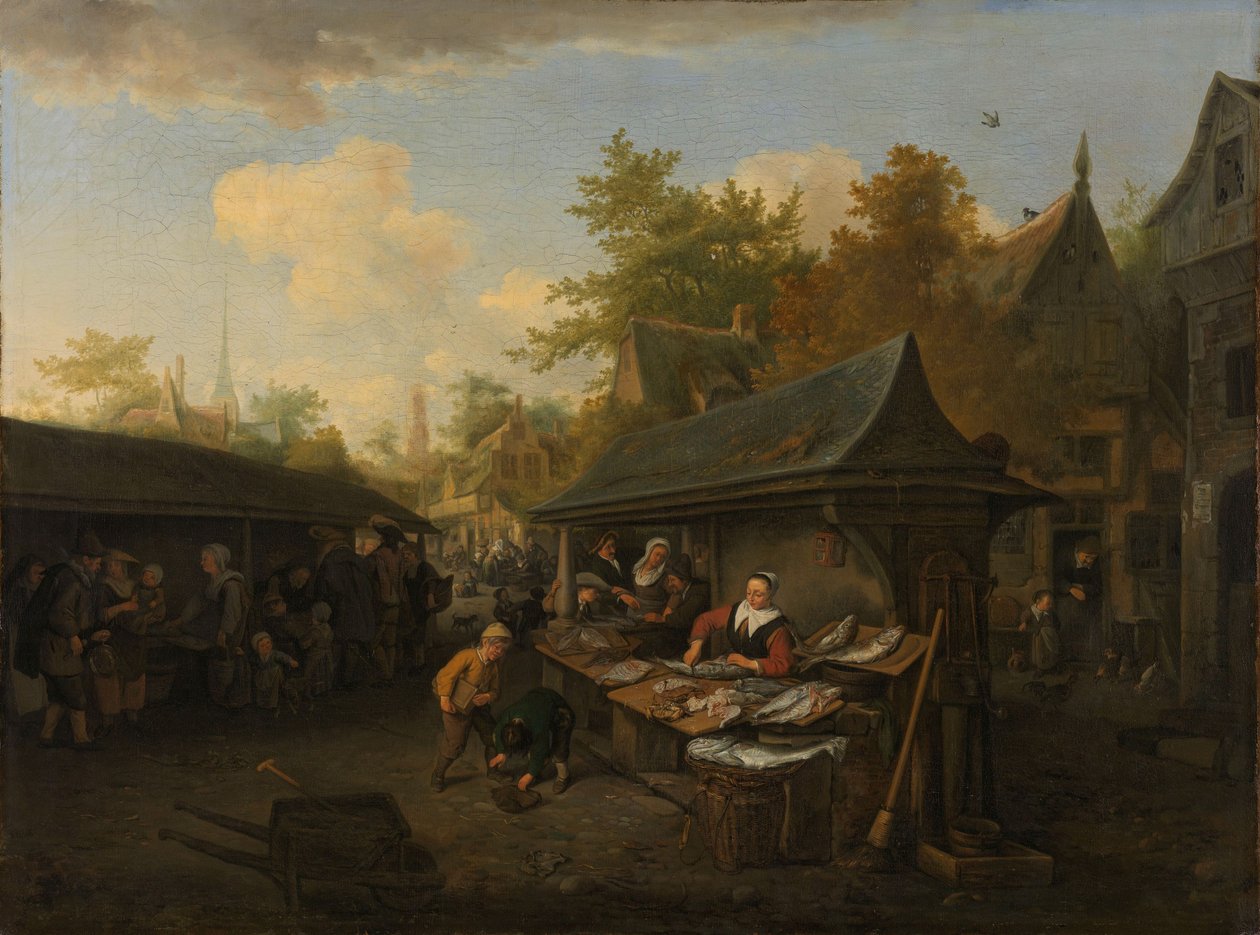 Fischmarkt von Cornelis Dusart